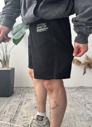 Мужские джинсовые шорты черные