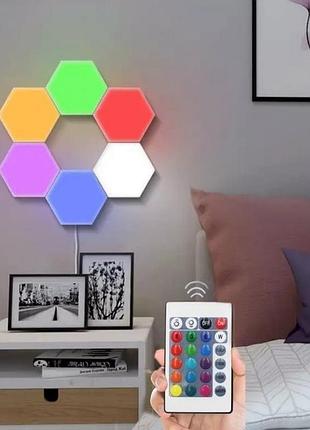 Світильник модульний led rgb сенсорний шестигранний, 3 шт.
