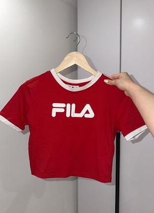 Червона футболка кроп-топ fila оригінал