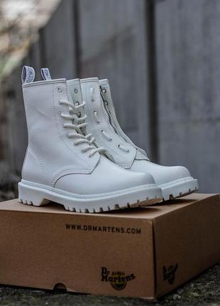 Шикарные демисезонные кожаные ботинки dr.martens white распродажа 37 38 39