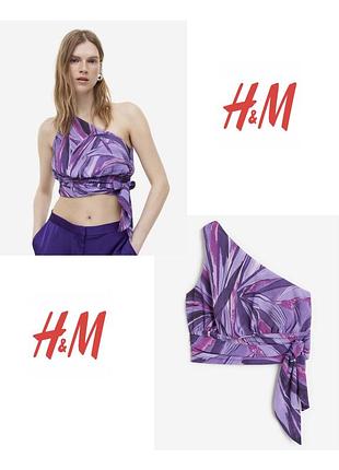Актуальний топ абстракція із завʼязкою на одно плече  h&m у розмірі l-л 🔥🔥🔥