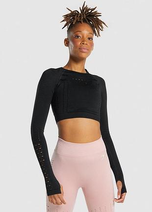 Лонг с дирочками gymshark s-m черный