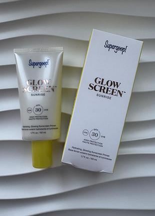Сонцезахисний крем для обличчя з сяючим фінішем supergoop! glow screen spf 30, 50 мл