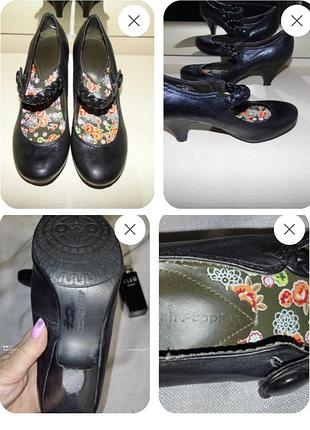 Женские кожаные туфли американского бренда hush puppies, выполненные в винтажном стиле мэри джейн (mary jane).