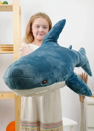 М'яка іграшка-подушка акула унісекс my kigu 100 см синя плюшева