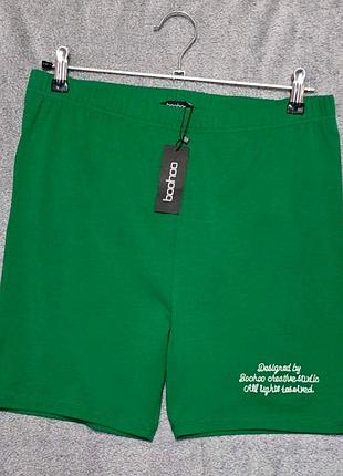 🟢 новые велосипедки boohoo xl | ярко-зеленые | хлопок | с биркой 💚