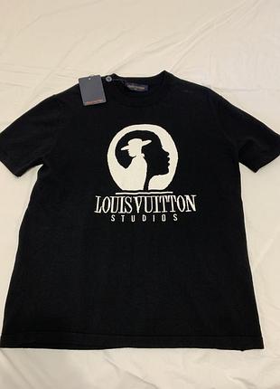 Чоловіча трикотажна футболка louis vuitton short-sleeved cotton intarsia crewneck.