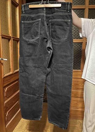 Джинси жіночі 90's vibes wide чорнi з bershka, розмір 38 (м),100% бавовна