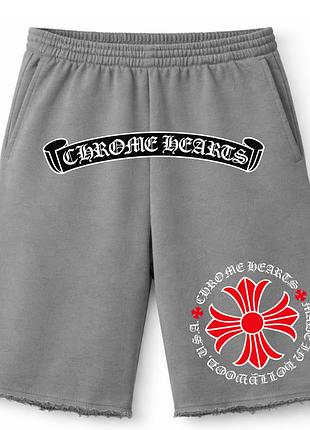 Оверсайз шорты chrome hearts молочные
