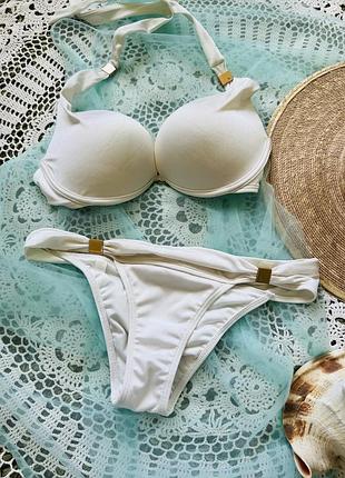 Пломбірний 🥥🍨 купальник з мерехтінням від victoria's secret s 34 b
