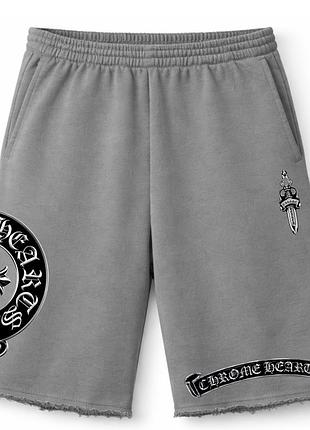 Оверсайз шорты chrome hearts молочные