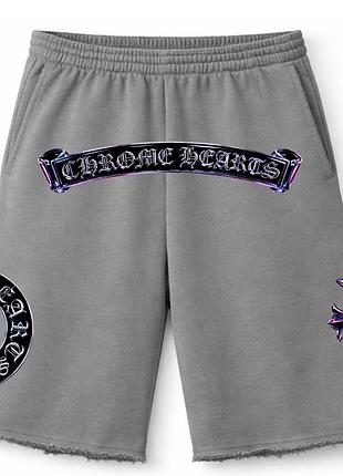 Оверсайз шорты chrome hearts молочные