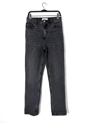 Сірі прямі джинси abercrombie & fitch the '90s straight ultra high rise