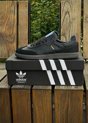 Чооловічі кросівки adidas samba чорні шкіра