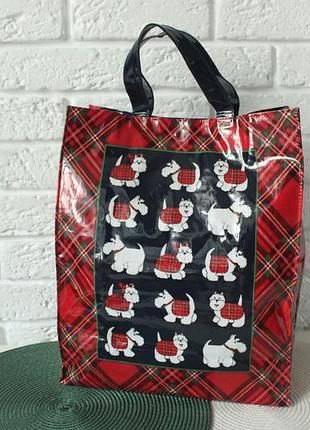Tartan terrier pvc medium shopper d &amp; c. большой шоппер с песиками.