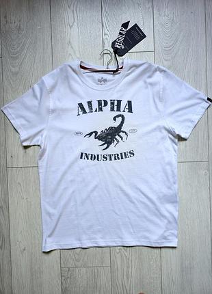 Футболка t-shirt alpha industries scorpion white