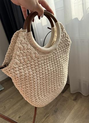 Плетена сумка zara пляжна літня