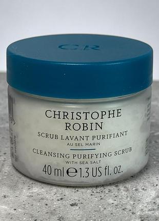 Скраб для шкіри голови й волосся з морською сіллю christophe robin cleansing purifying scrub with sea salt 40 мл