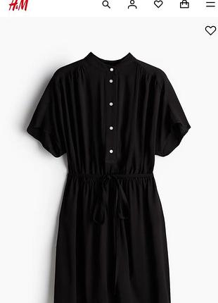 Коротка, чорна сукня h&m з натуральної тканини