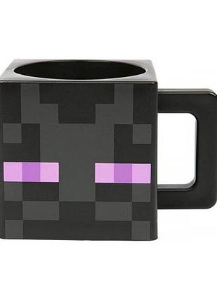 Кружка-кухоль чашка майнкрафт ендермен minecraft enderman пластикова чорна