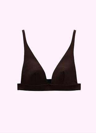 Кроп-топ жіночий на бретелях з чашками zara s, l коричневий
