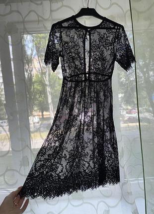 Черная ажурная накидка сеточка на купальник пеньюар xs-s (34-36)