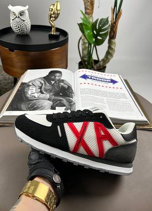 🔥 кросівки armani exchange black white red | натуральна замша | aaa+ | в'єтнам | розміри 40–45 | хіт сезону | 1660 грн