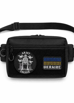 Сумка бананка чоловіча тактична через плече, поясна сумка для патчів і шевронів cordura