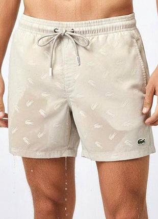Чоловічі пляжні шорти lacoste beige