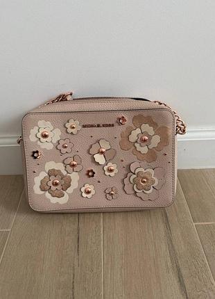 Сумка michael kors jet set floral embellished leather crossbody bag жіноча сумка корс