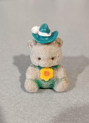 Брошь , пин,  мишка, teddy bear, флок винтаж