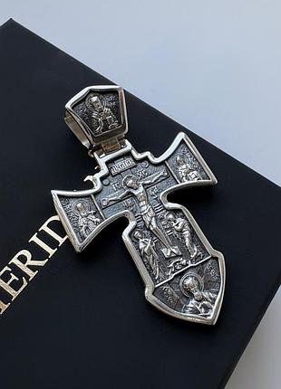 Срібний хрест meridian 925 проби з чорнінням кр0159 без шнурка
