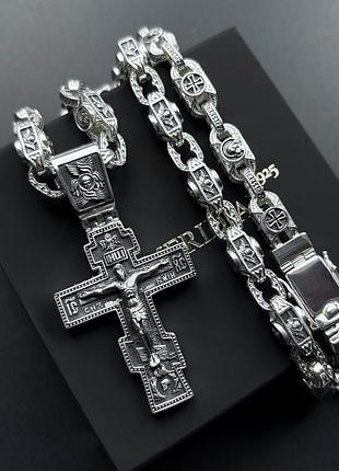Серебряная цепочка с крестом meridian 925 пробы 5136+кр0212 60
