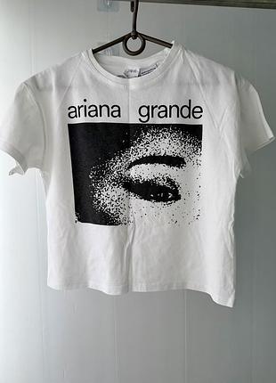 Белая футболка ariana grande  для девочки zara р.10 рост 140