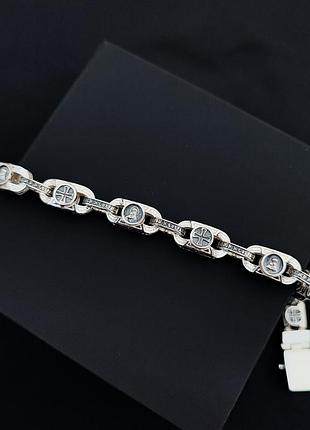 Серебряный браслет meridian 925 пробы 4136 (индивидуальная гравировка под заказ) 20