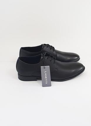 Чоловічі туфлі lanetti 42 27.5 см 8 uk чорні