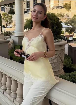 Майка атлас, майка топ ажур