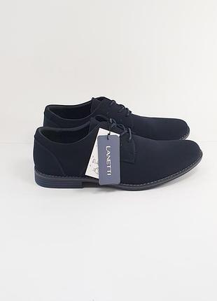 Мужские туфли lanetti 43 28 см 9 uk темно-синие
