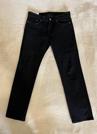 Чорні джинси h&m straight regular fit 33/32 в ідеальному стані