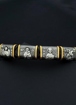 Браслет «отче наш» с серебряными позолоченными вставками 4144/1з