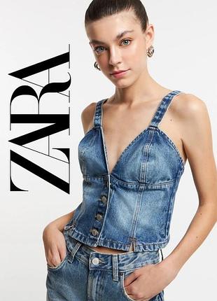 Zara супер стильний топ корсет джинс денім