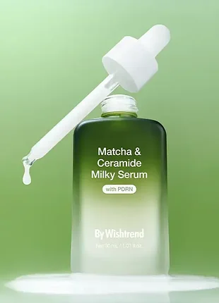 Відновлююча сироватка з матча та керамідами by wishtrend matcha & ceramide milky serum 30 мл
