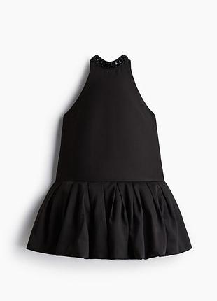 H&m edition святкова чорна сукня з преміальноі колекціі з заниженою лінією талії