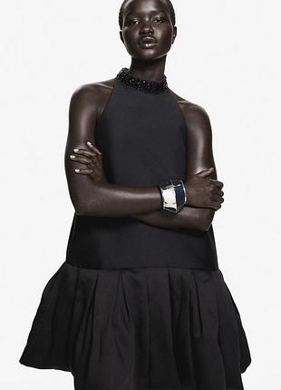 H&amp;m edition праздничное черное платье из премиальные коллекции с заниженной линией талии