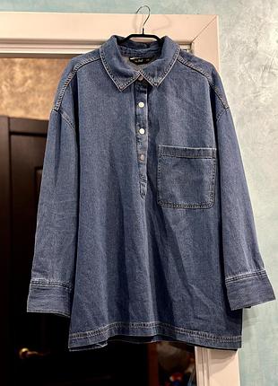 Джинсова сорочка в розмірі xl–xxl