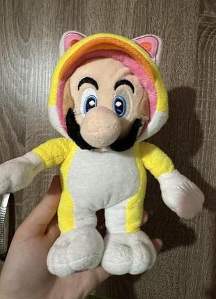М'яка іграшка — офіційно ліцензована nintendo плюшева фігурка cat mario (кіт маріо) з гри super mario 3d world