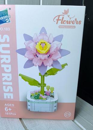 Конструктор 3d квіти епіфілум кактус 3д букет квітів лего lego flowers