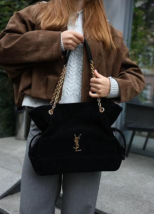 Сумка jamie saint shopping in suede laurent black