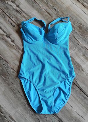 Слитный голубой купальник playmare с чашками, размер 44-46 (m-l, бирка 48)
