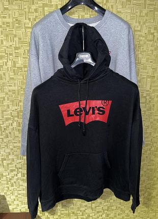 Худі levi's standard graphic з капюшоном розмір xxl -500 грн.,сірий світшот levi's classik housemark розмір xxxl